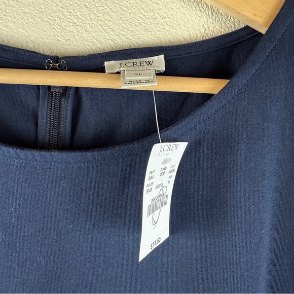 J. Crew Factory Navy Blue Gingham Sleeve Dress Women’s Size XL New - Picture 8 of 8